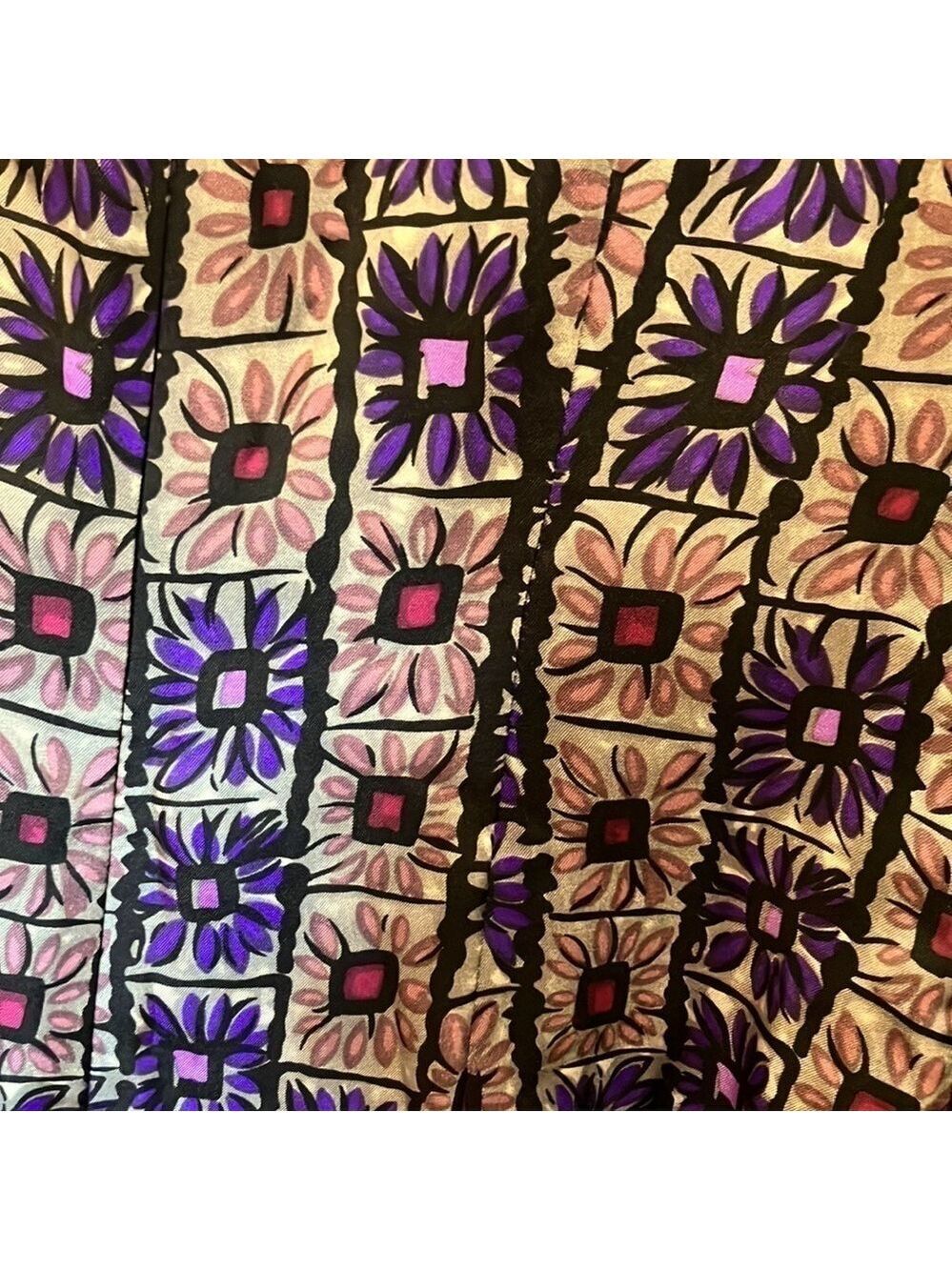 Plenty By Tracy Reese 100% Silk Floral Dress Ruffle Front Boho Size 6 - Picture 5 of 7